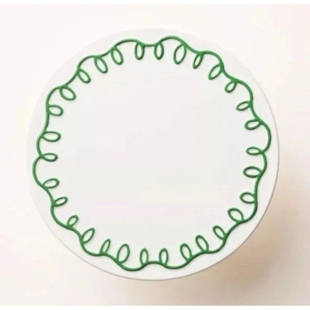 Target Stoneware Cake Stand White Green Swirl‎ Pedestal Dish Serveware